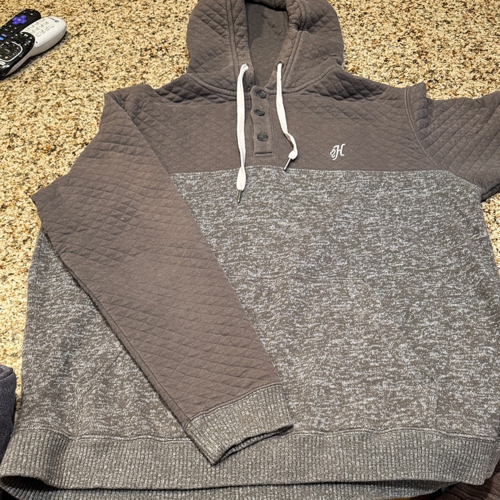 Hooey Charcoal and Heather Gray Hooded Sweatshirt